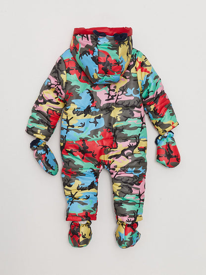 Hooded Long Sleeve Printed Baby Boy Astronaut Coat