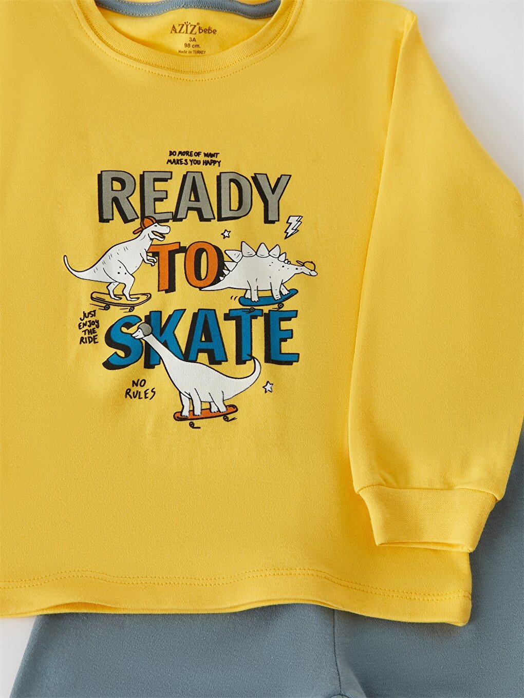 Crew Neck Long Sleeve Printed Baby Boy Sweatshirt and Tracksuit Bottom 2-Piece Set