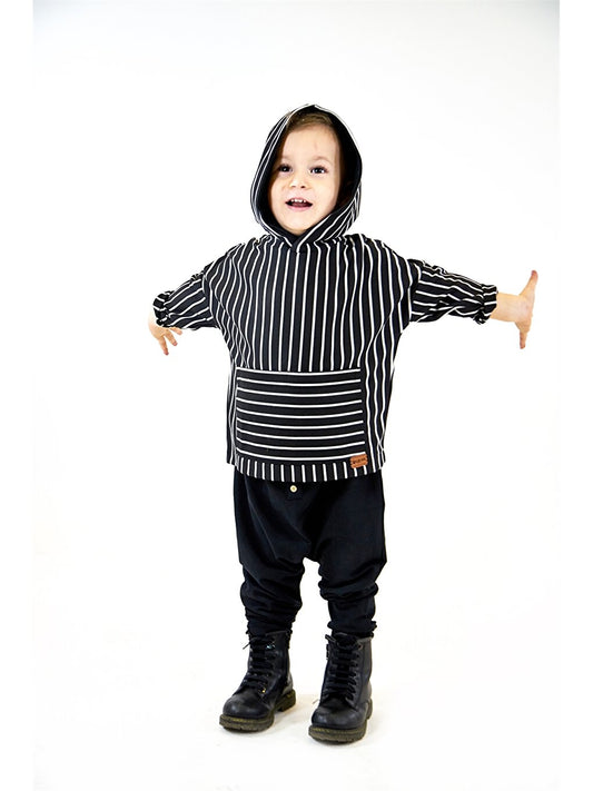 Hooded Long Sleeve Baby Boy Sweatshirt and Harem Pants 2-Piece Set