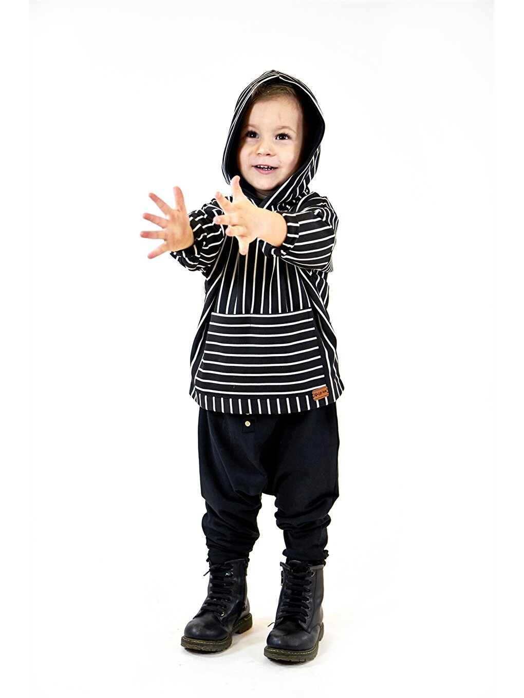 Hooded Long Sleeve Baby Boy Sweatshirt and Harem Pants 2-Piece Set