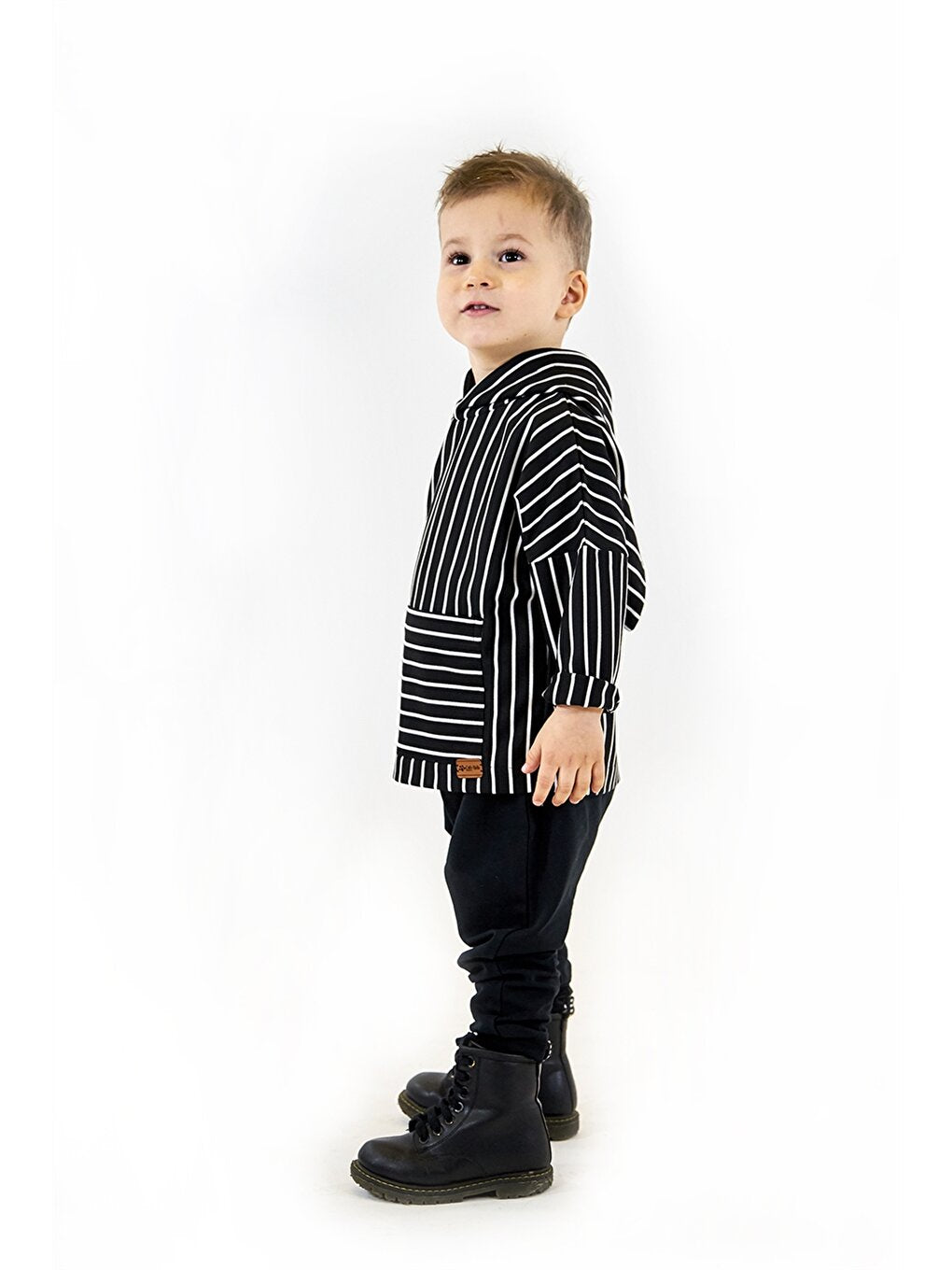 Hooded Long Sleeve Baby Boy Sweatshirt and Harem Pants 2-Piece Set