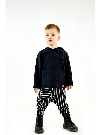 Hooded Long Sleeve Baby Boy Sweatshirt and Harem Pants 2-Piece Set