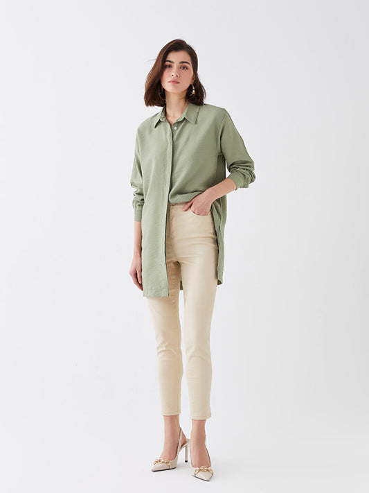 Slim Fit Pocket Detailed Gabardine Women's Trousers