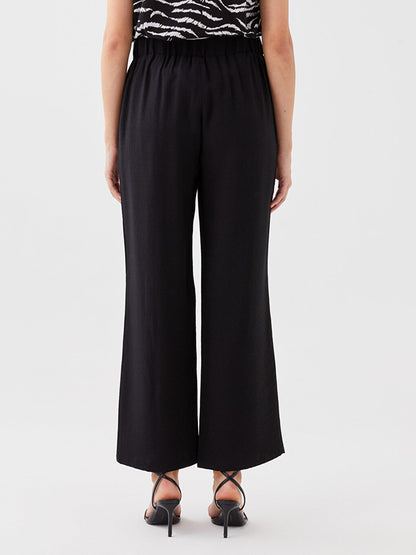 Women's Elastic Waist Straight Trousers