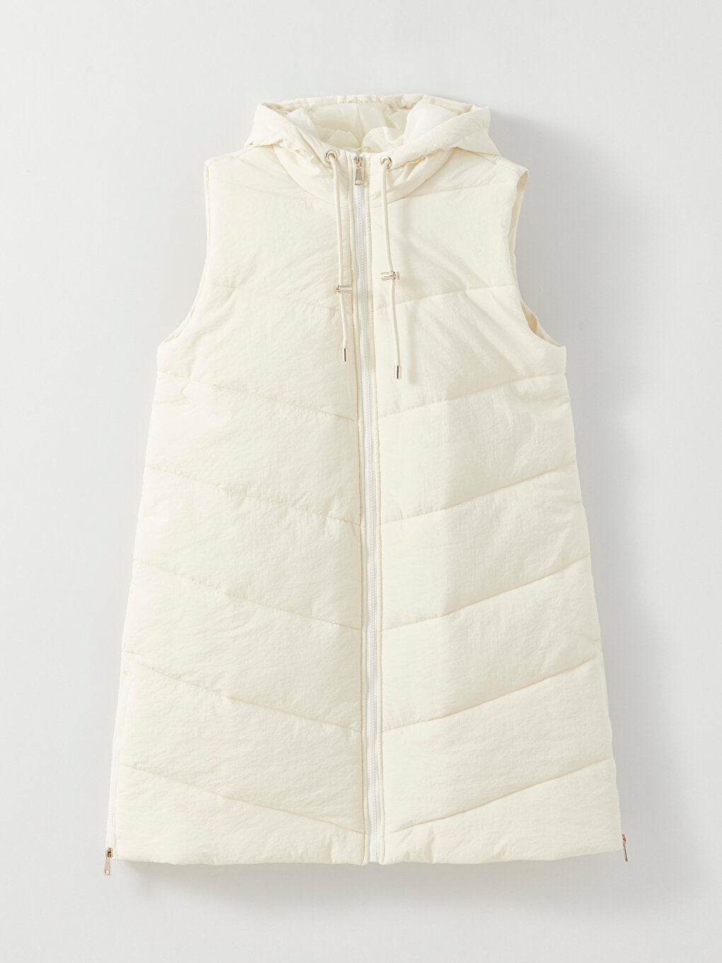 Women's Hooded Plain Puffer Vest