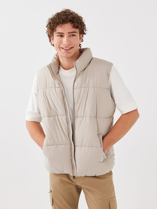 Standard Mold Stand Collar Men's Puffer Vest