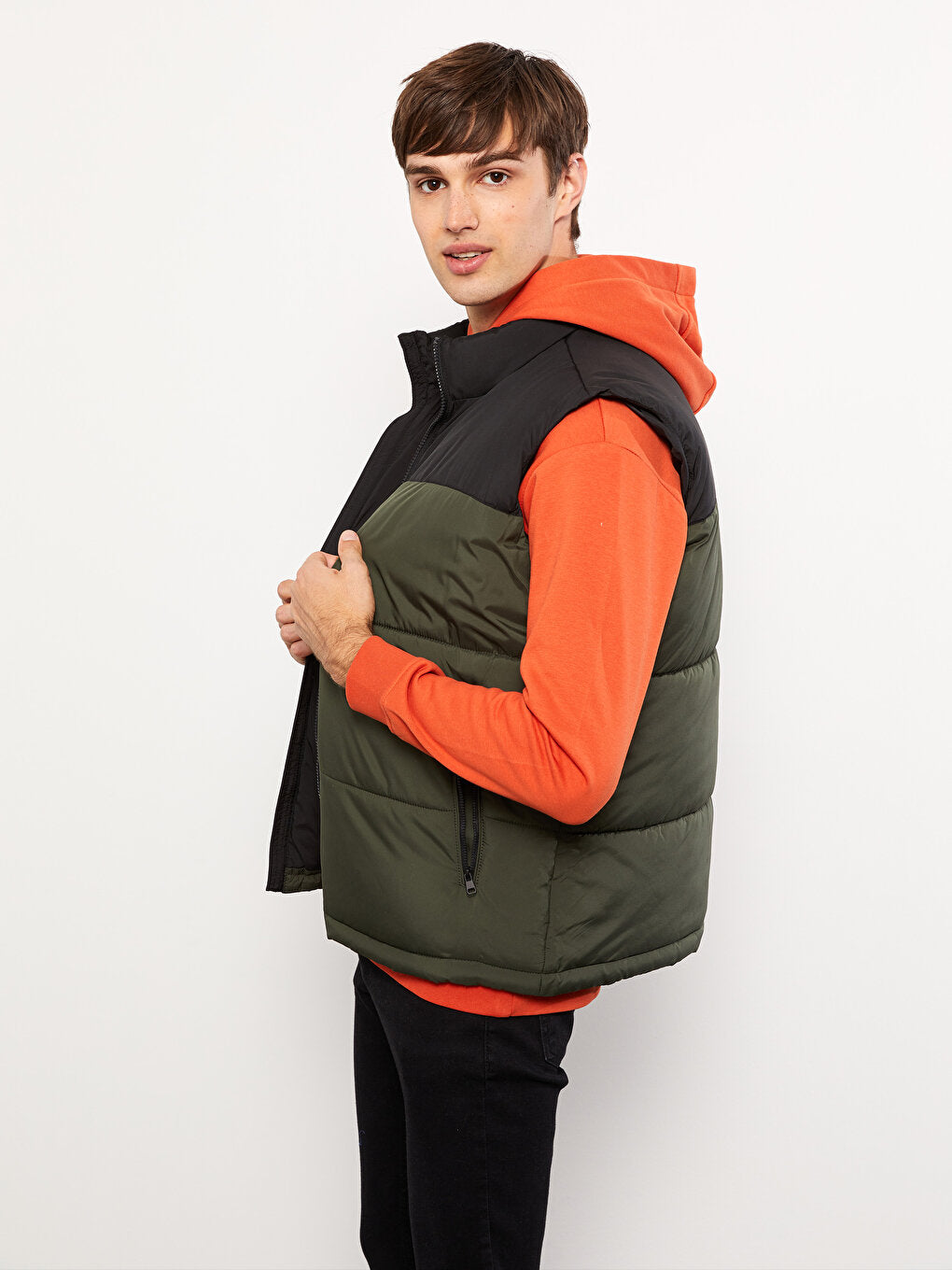 Standard Mold Stand Collar Men's Puffer Vest