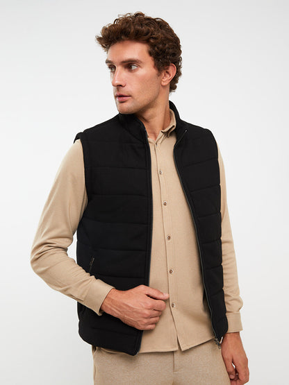 Slim Fit Stand Collar Men's Vest