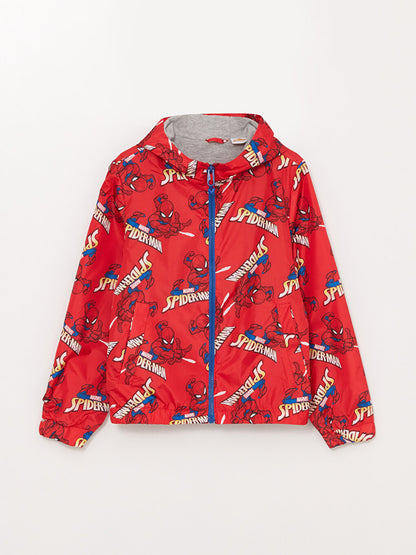 Hooded Spiderman Printed Boy's Raincoat