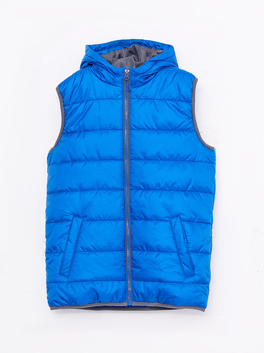 Hooded Basic Boys Puffer Vest