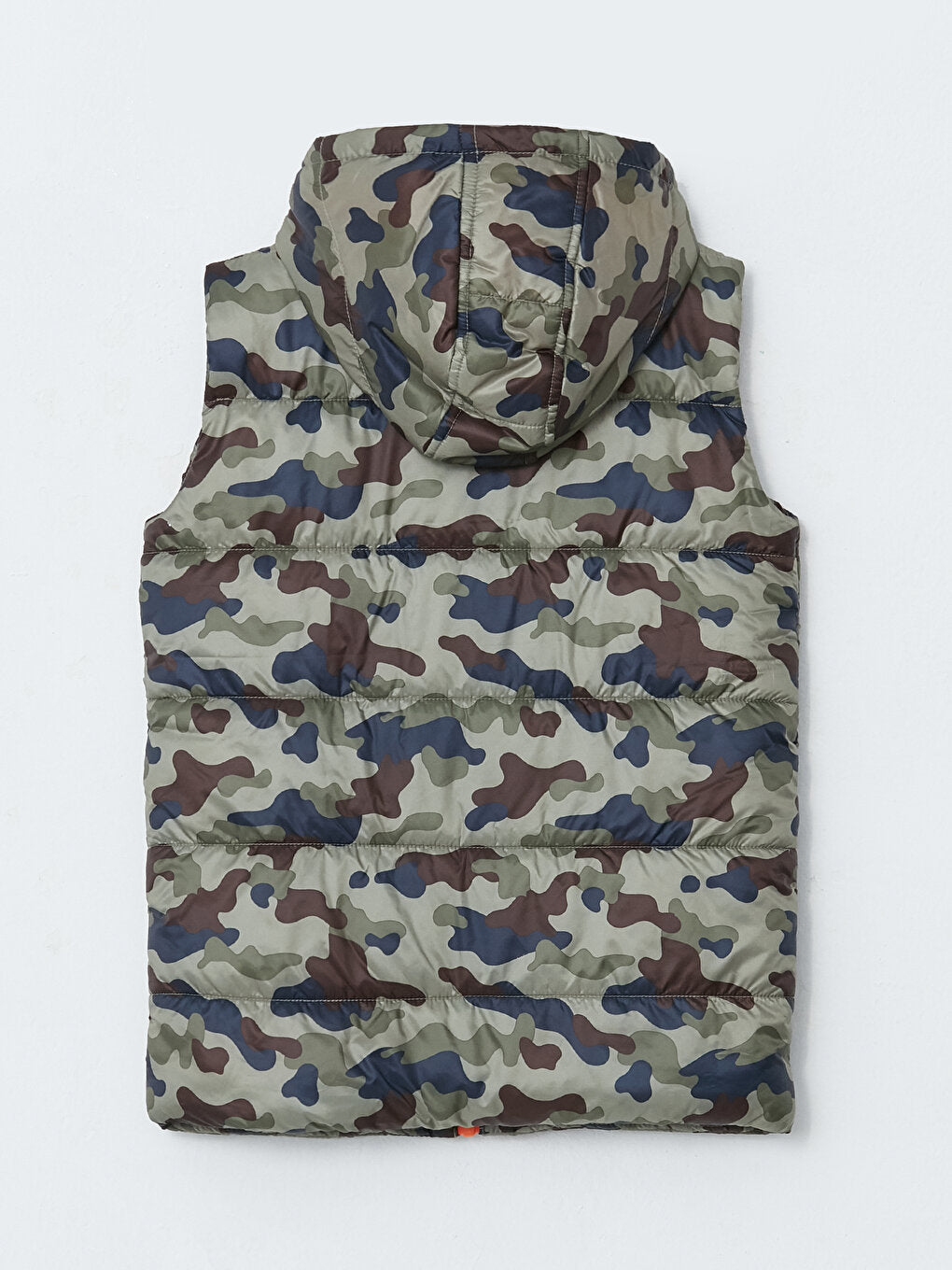 Hooded Camouflage Patterned Boys Puffer Vest