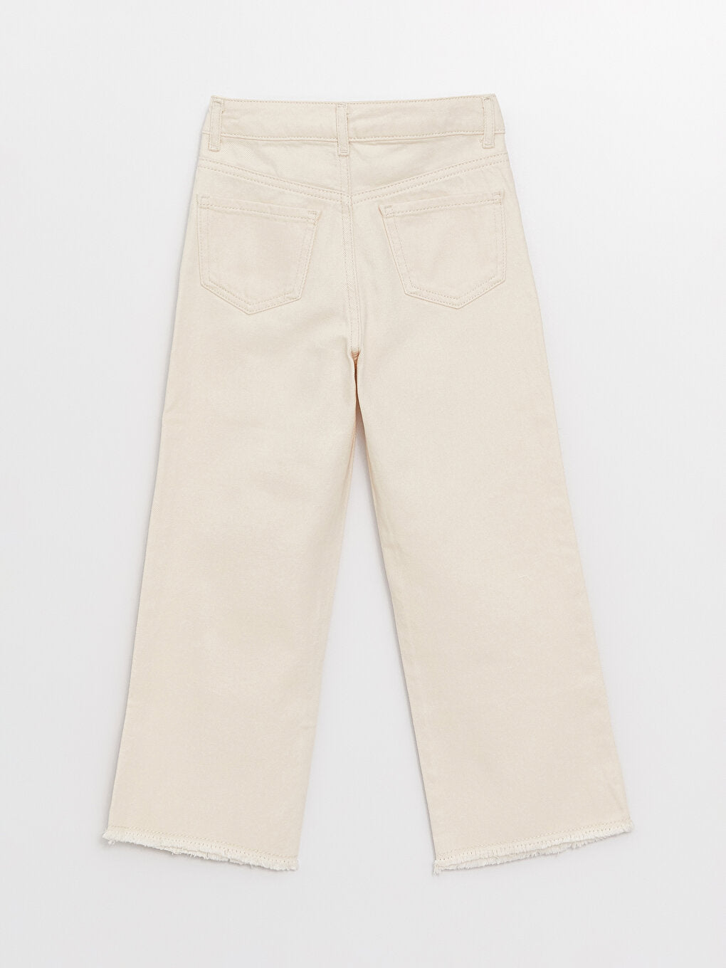 Basic Wide Leg Gabardine Girls' Trousers