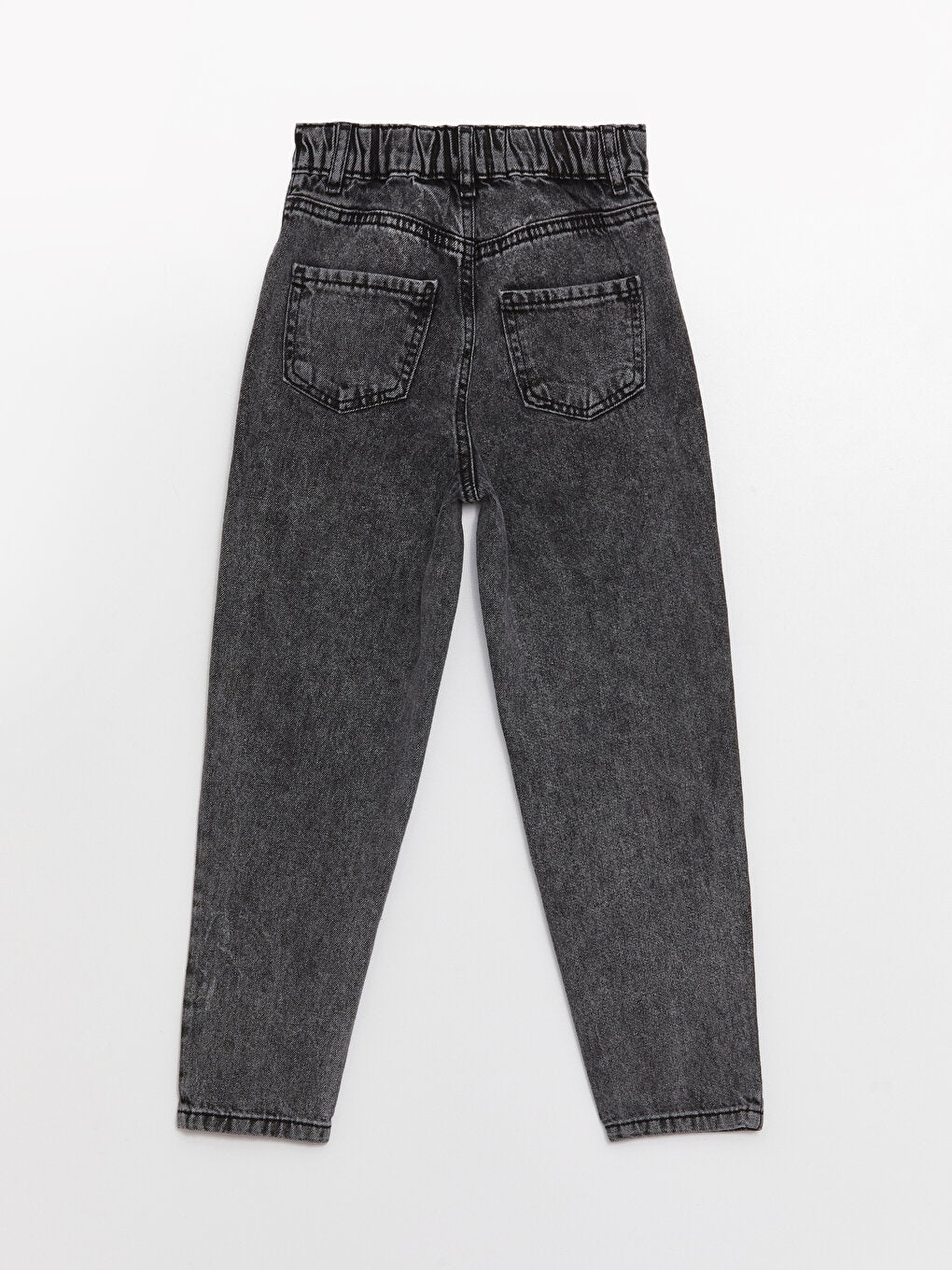 Ripped Detailed Girls' Jean Trousers with Elastic Waist