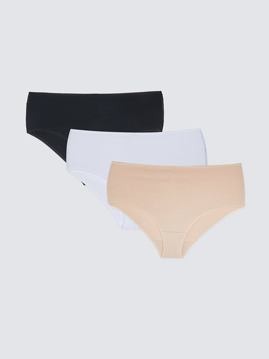 High Waist Plain Panties 3 Pack