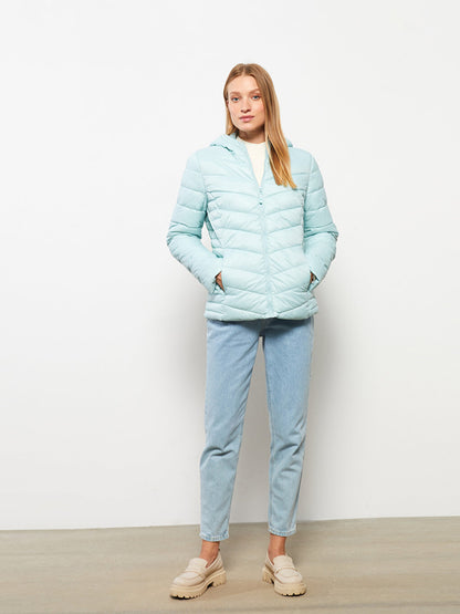 Women's Hooded Plain Puffer Coat