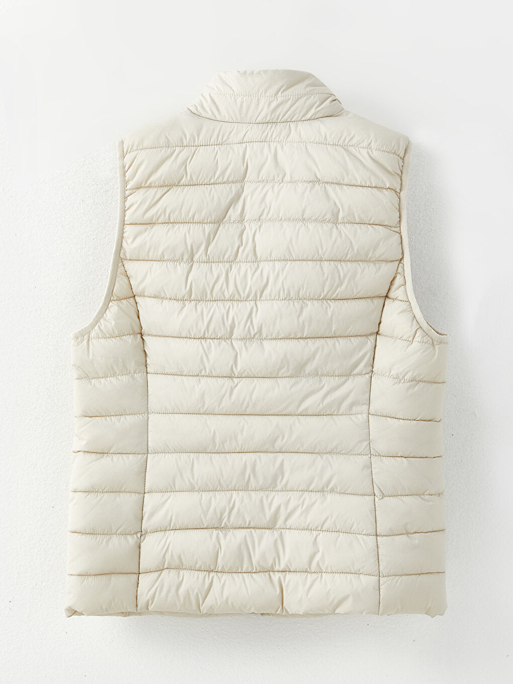 Women's High Collar Plain Puffer Vest