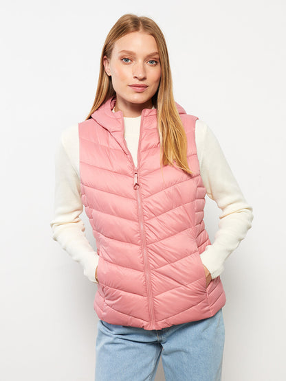 Women's Hooded Plain Puffer Vest