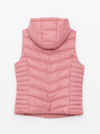 Women's Hooded Plain Puffer Vest