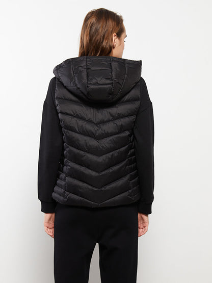 Women's Hooded Plain Puffer Vest