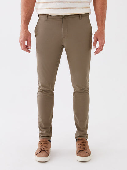 Slim Fit Gabardine Men's Chino Trousers