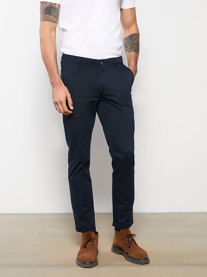 Slim Fit Gabardine Men's Chino Trousers