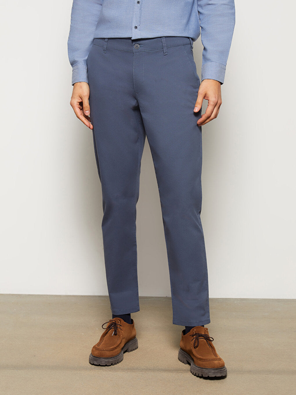 Slim Fit Gabardine Men's Chino Trousers