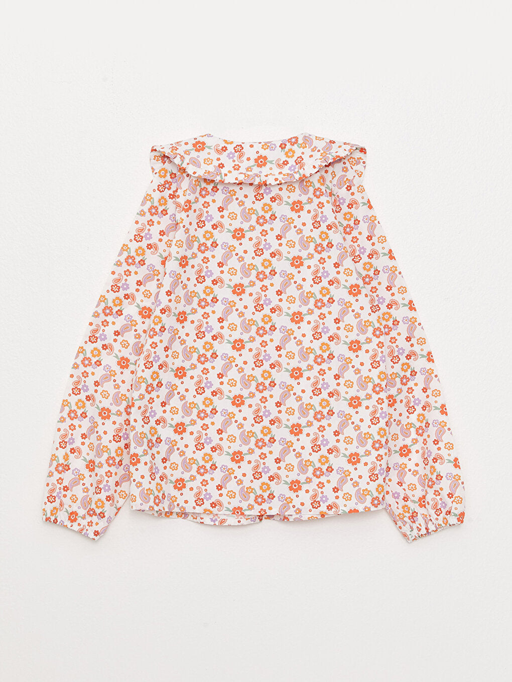 Baby Collar Printed Long Sleeve Girl's Shirt