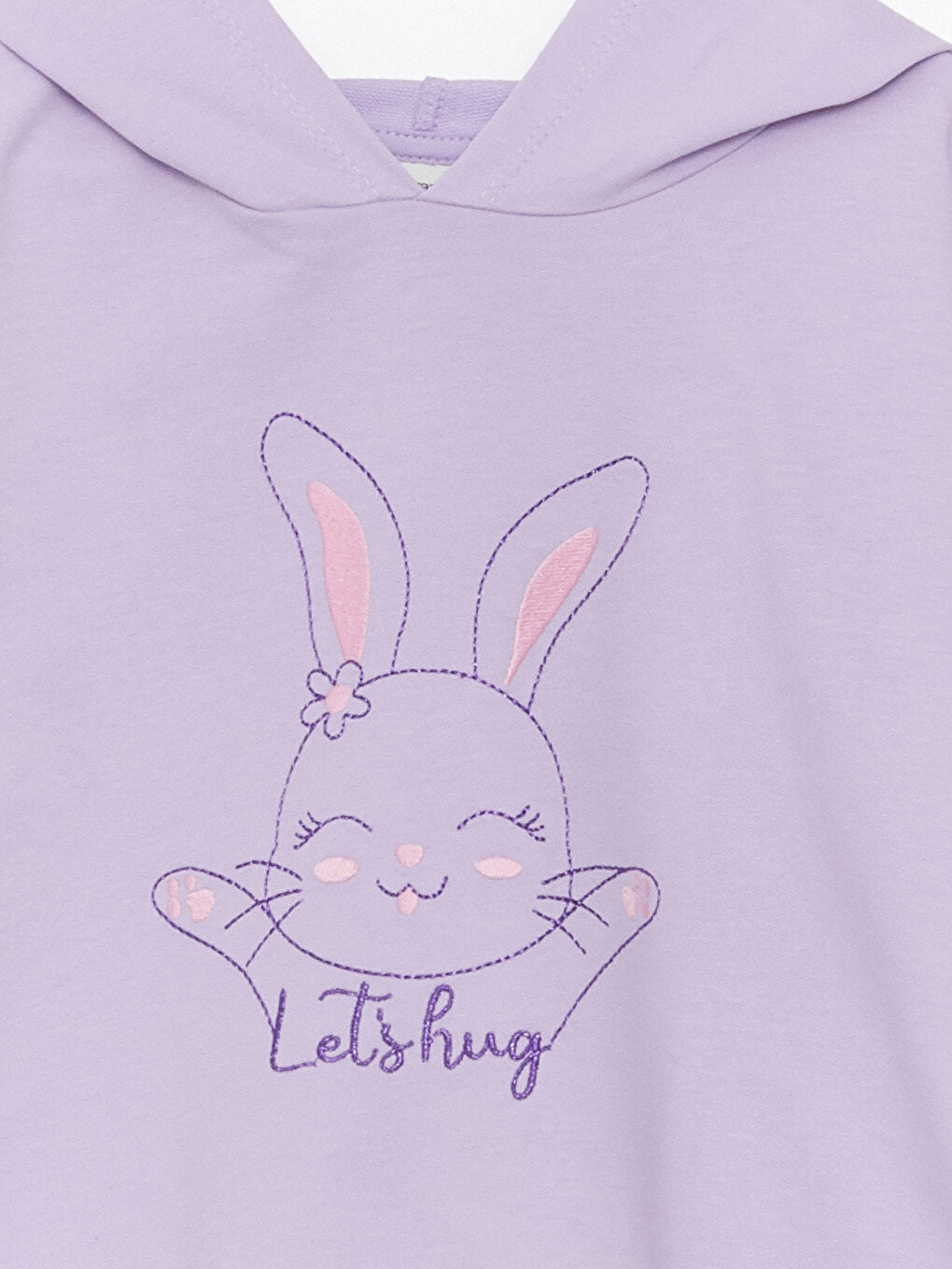 Hooded Embroidered Long Sleeve Girl's Sweatshirt