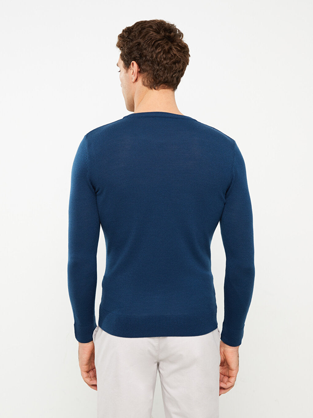 Crew Neck Long Sleeve Men's Knitwear Sweater