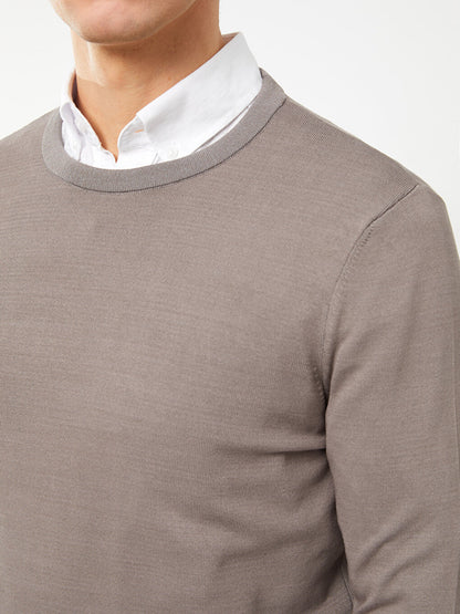 Crew Neck Long Sleeve Men's Knitwear Sweater