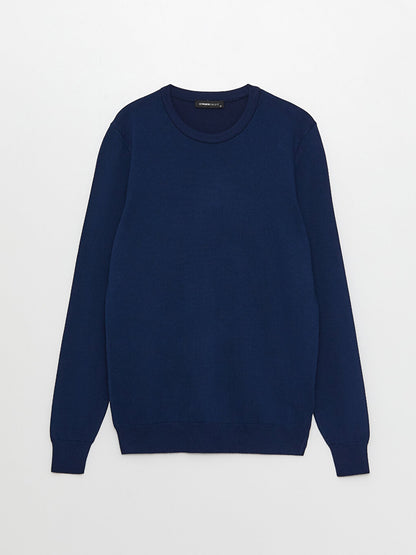 Crew Neck Long Sleeve Men's Knitwear Sweater