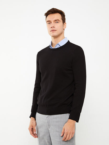 Crew Neck Long Sleeve Men's Knitwear Sweater