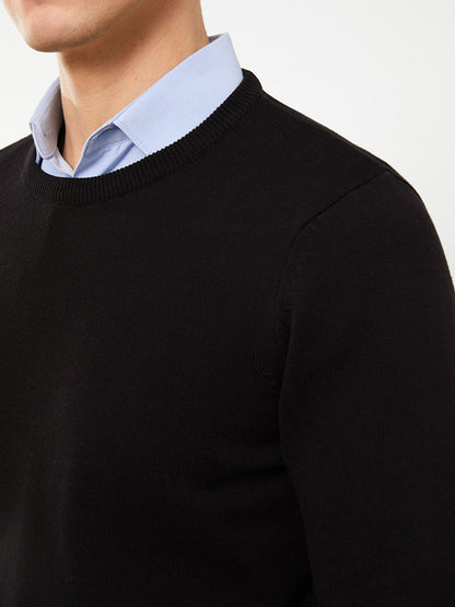 Crew Neck Long Sleeve Men's Knitwear Sweater