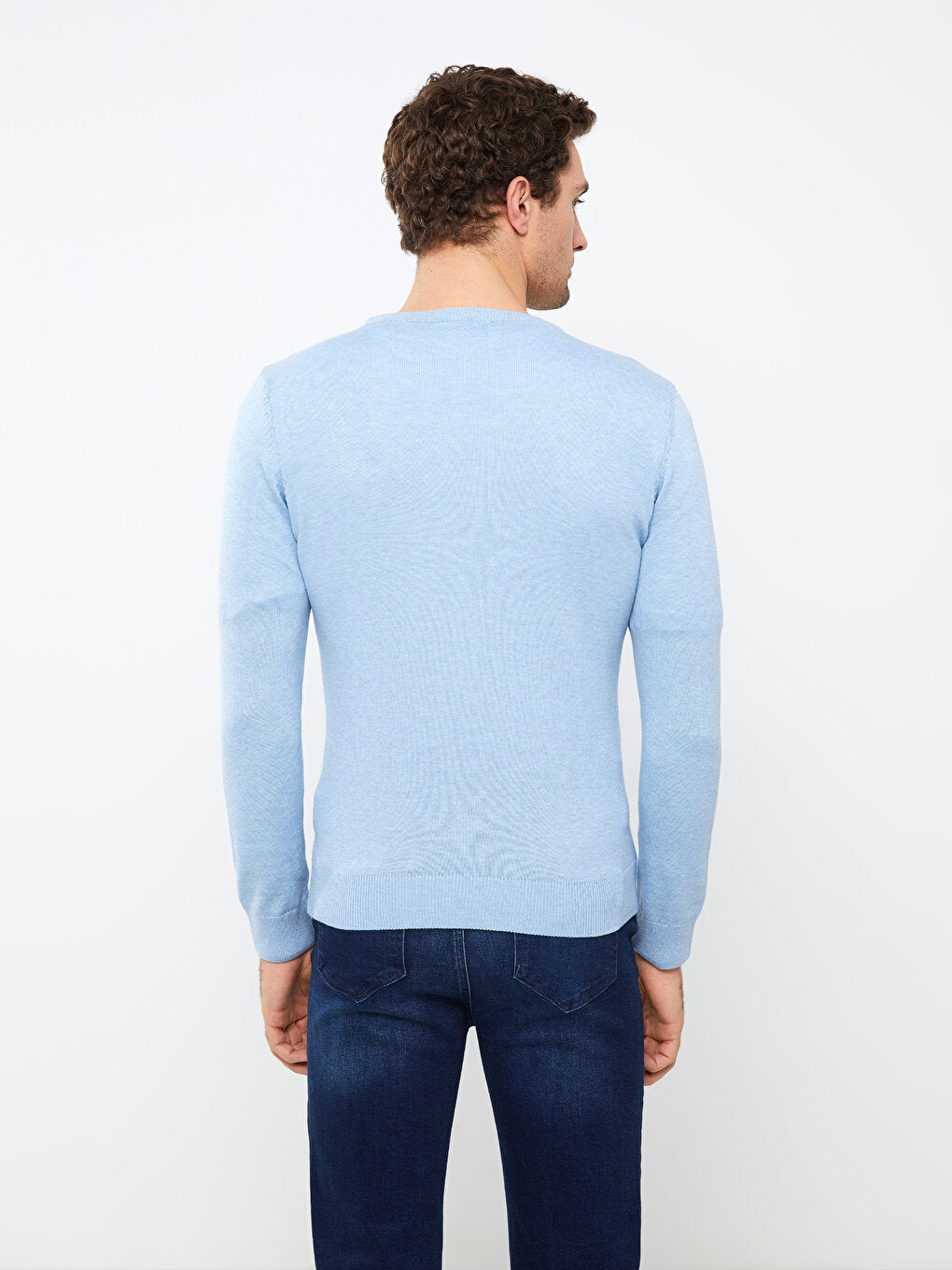 Crew Neck Long Sleeve Men's Knitwear Sweater