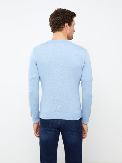 Crew Neck Long Sleeve Men's Knitwear Sweater