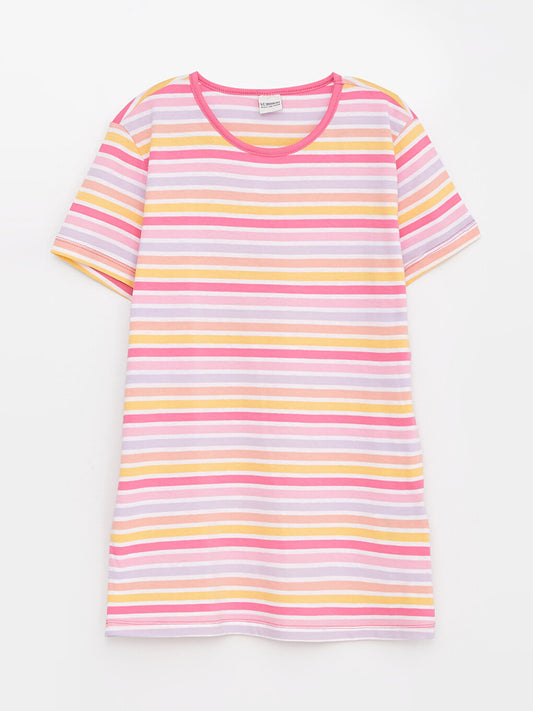 Crew Neck Striped Short Sleeve Girls' T-Shirt