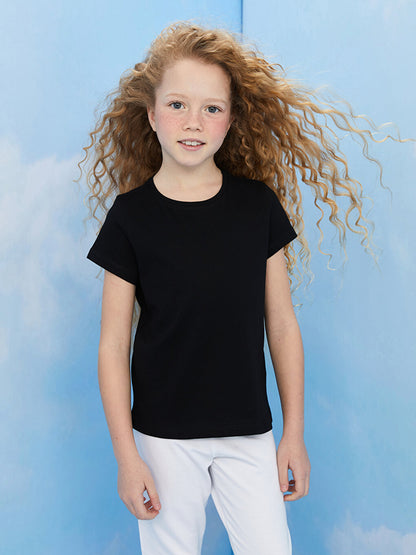 Crew Neck Basic Short Sleeve Girls T-Shirt