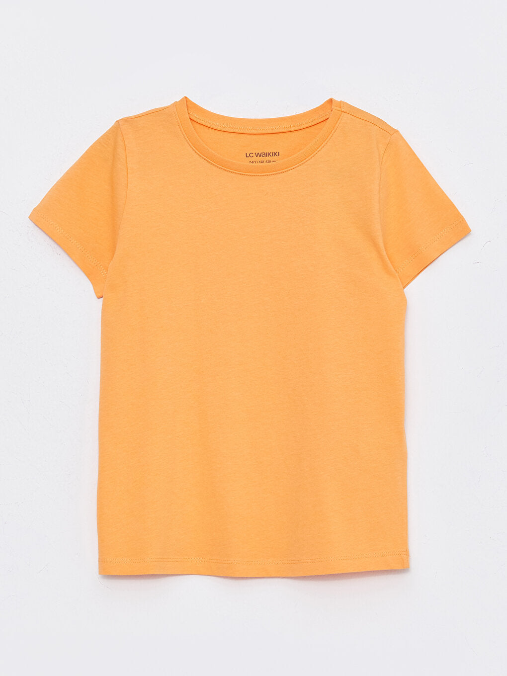 Crew Neck Basic Short Sleeve Girl's T-Shirt