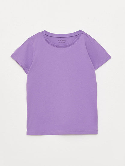 Crew Neck Basic Short Sleeve Girl's T-Shirt