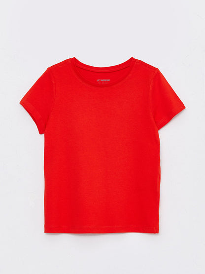 Crew Neck Basic Short Sleeve Girl's T-Shirt