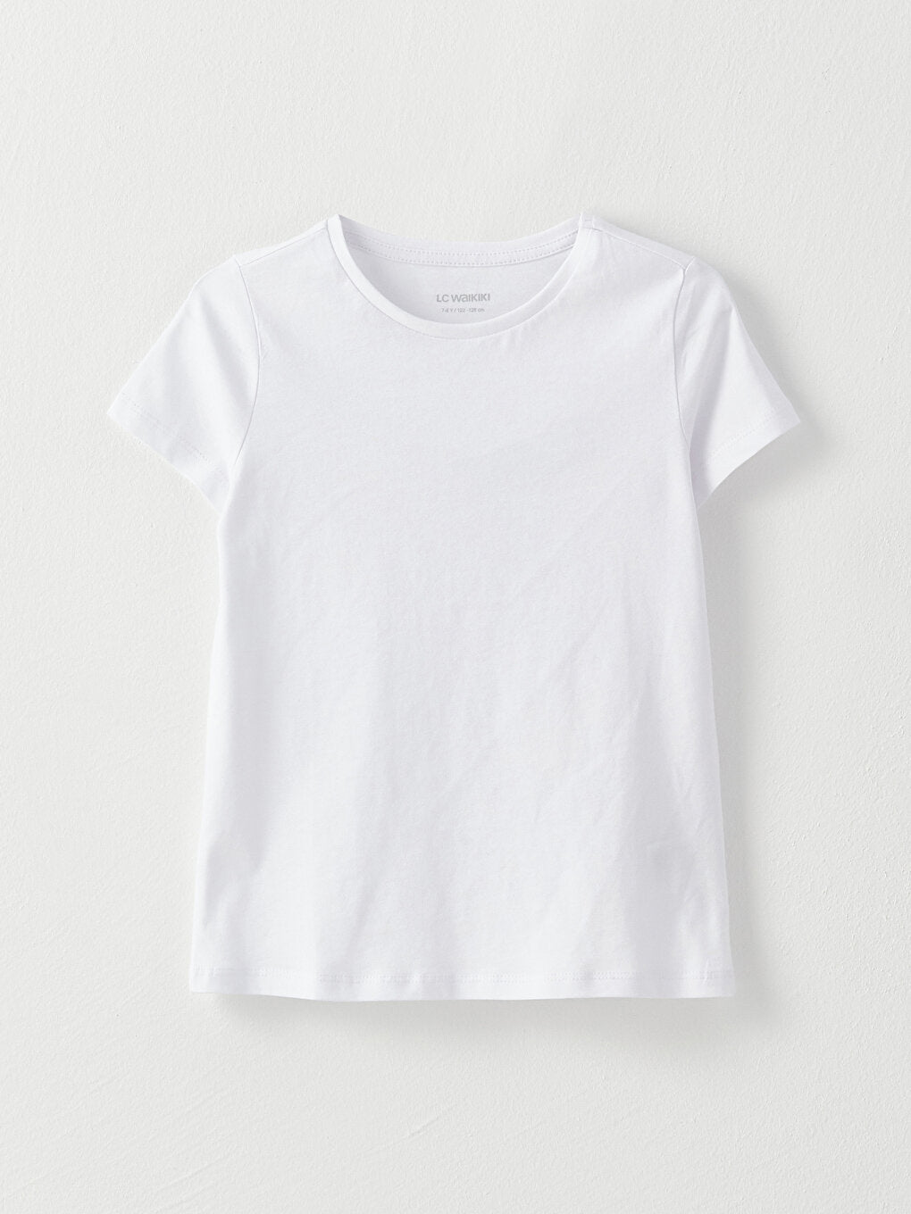 Crew Neck Basic Short Sleeve Girl's T-Shirt