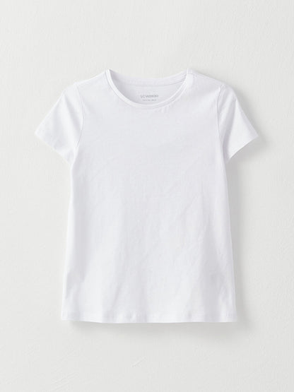 Crew Neck Basic Short Sleeve Girl's T-Shirt