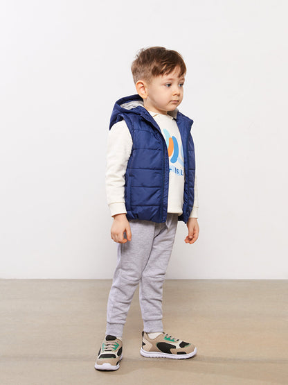 Crew Neck Baby Boy Zipper Vest