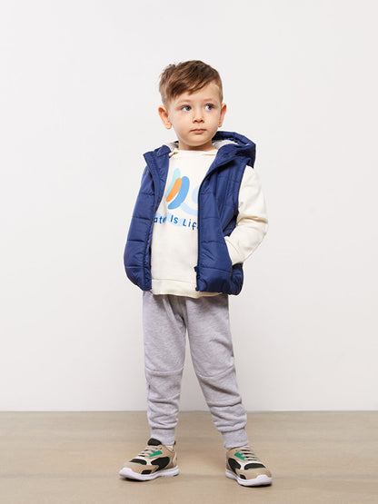 Crew Neck Baby Boy Zipper Vest