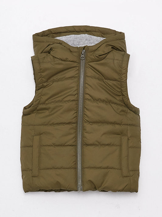 Crew Neck Baby Boy Zipper Vest