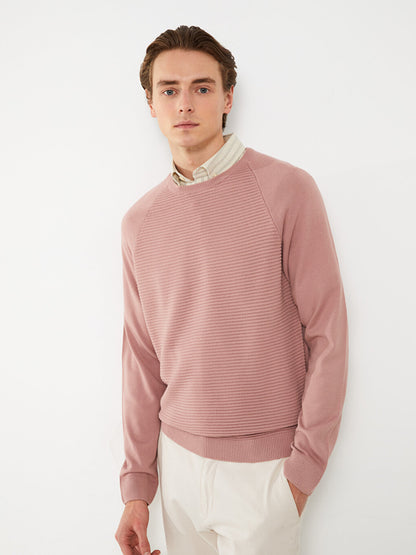 Crew Neck Long Sleeve Men's Knitwear Sweater