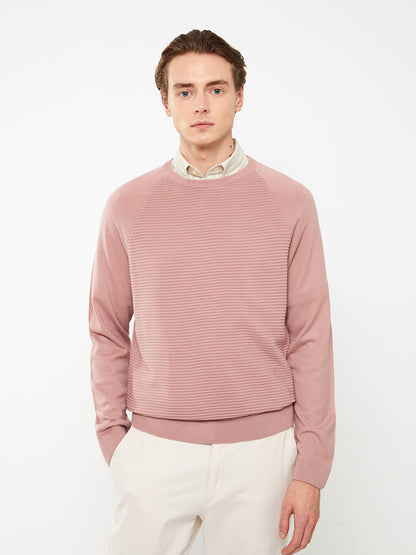 Crew Neck Long Sleeve Men's Knitwear Sweater