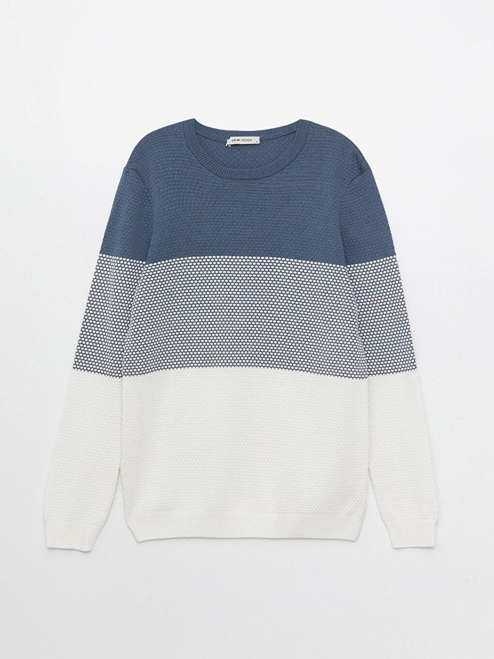 Crew Neck Long Sleeve Color Block Men's Knitwear Sweater