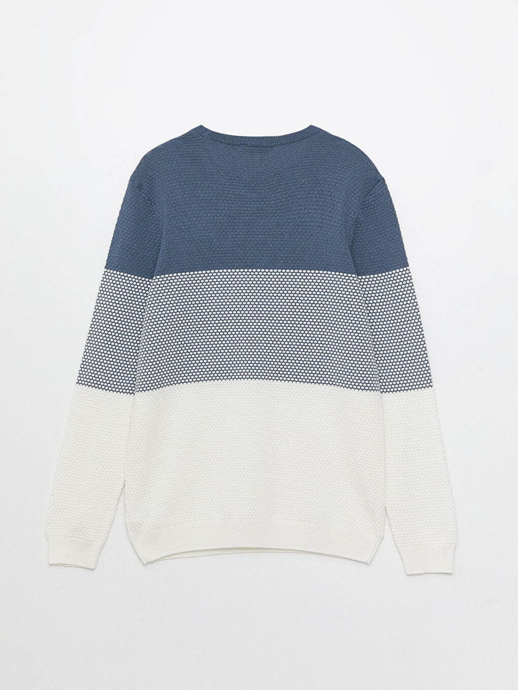 Crew Neck Long Sleeve Color Block Men's Knitwear Sweater