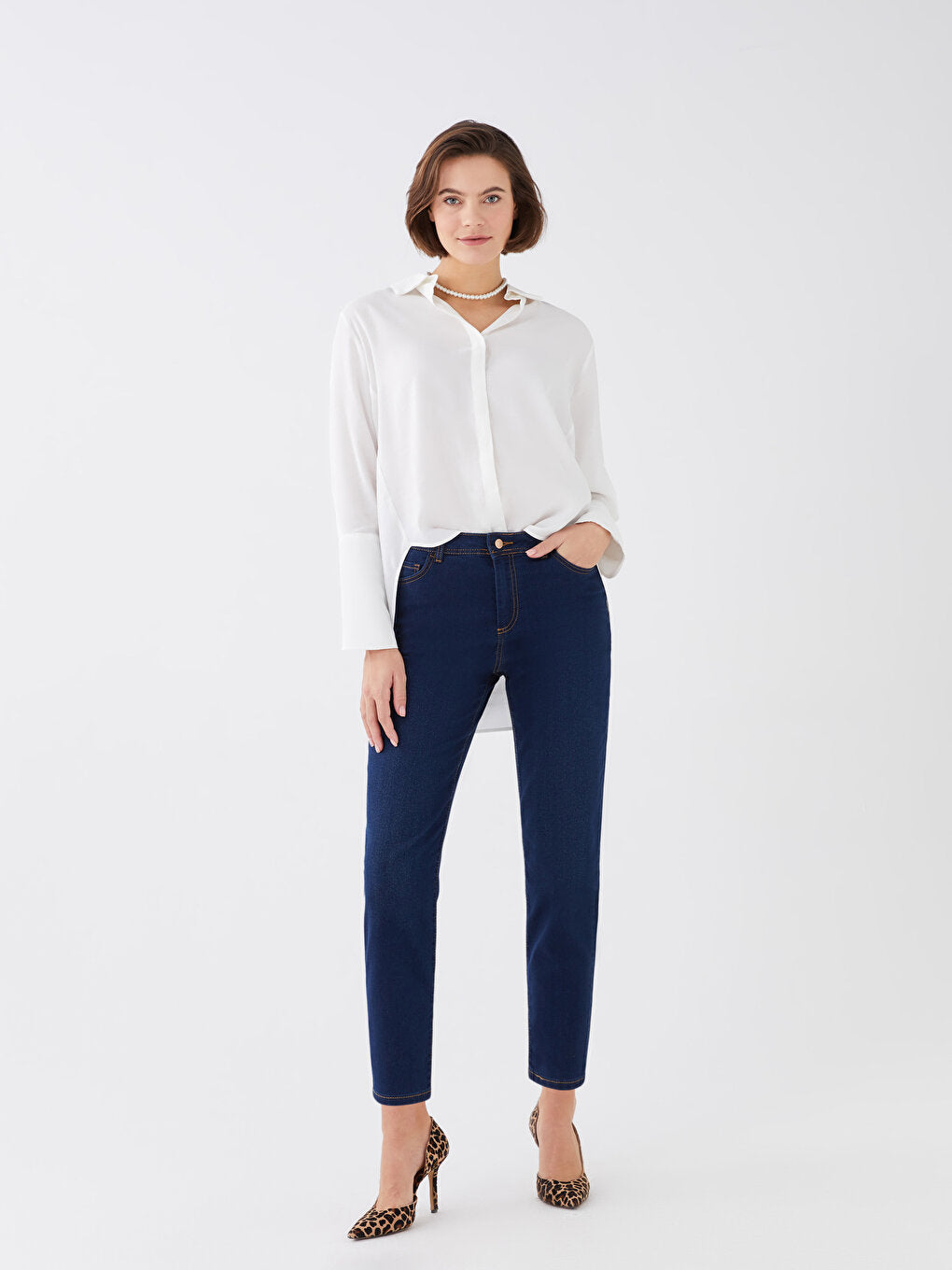 High Waist Mom Fit Women's Jean Trousers